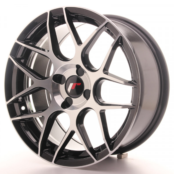 Japan Racing Felge JR18 17x8 ET25-35 4H BLANK Gloss Black Machined Face