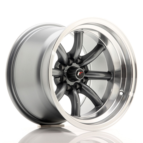 Japan Racing Felge JR19 15x10,5 ET-32 4x100/114 Gun Metal w/Machined Lip
