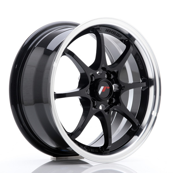 Japan Racing Felge JR5 15x7 ET35 4x100 Gloss Black w/Machined Lip