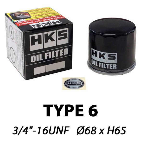 HKS Type 6 Sport-Öl-Filter | 3/4"-16 UNF (Suzuki Swift Sport, Kei Cars Toyota, Subaru, Daihatsu...)