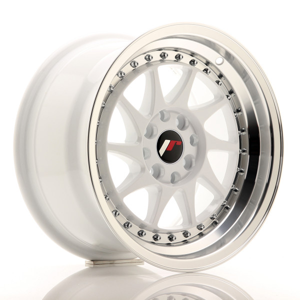 Japan Racing Felge JR26 15x8 ET25 4x100/108 White w/Machined Lip