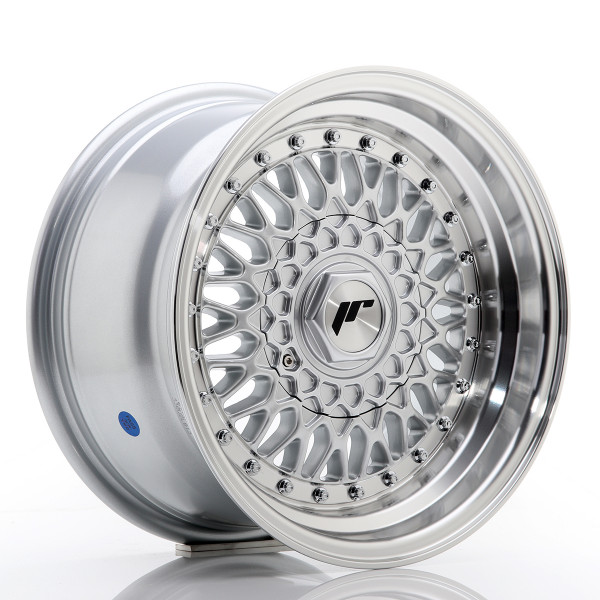 Japan Racing Felge JR9 15x8 ET20 4x100/108 Silver w/Machined Lip+Silver Rivets