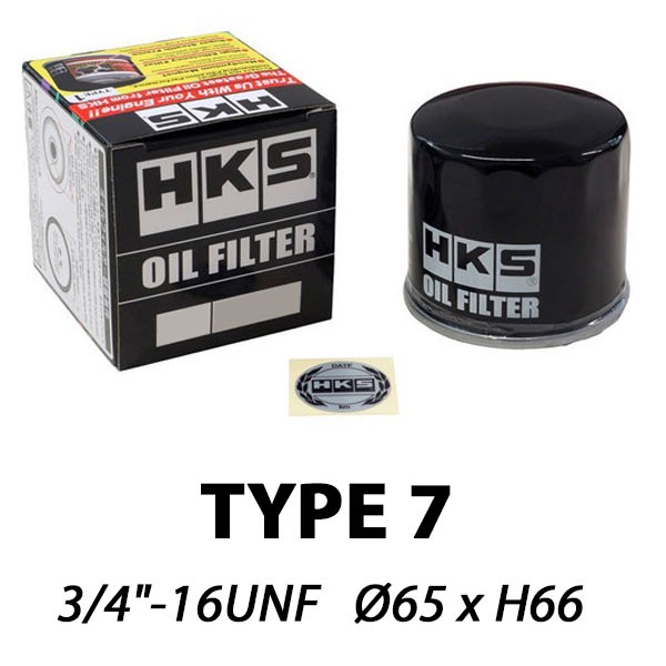 HKS Type 7 Öl-Filter | 3/4"-16 UNF (Nissan CA18, RB, VG30, Toyota 4A-G(Z)E, 1ZZ, 2ZZ...)