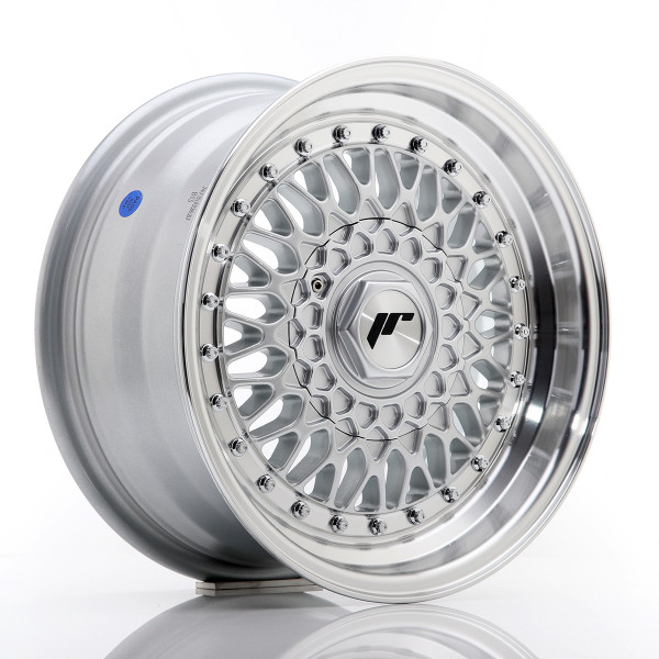 Japan Racing Felge JR9 15x7 ET20 4x100/108 Silver w/Machined Lip+Silver Rivets